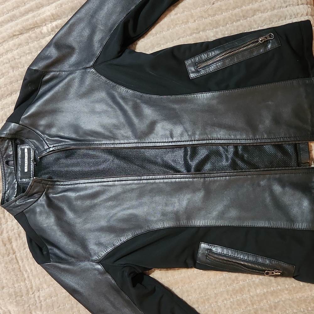 Womens Anatomie Black Leather Jacket